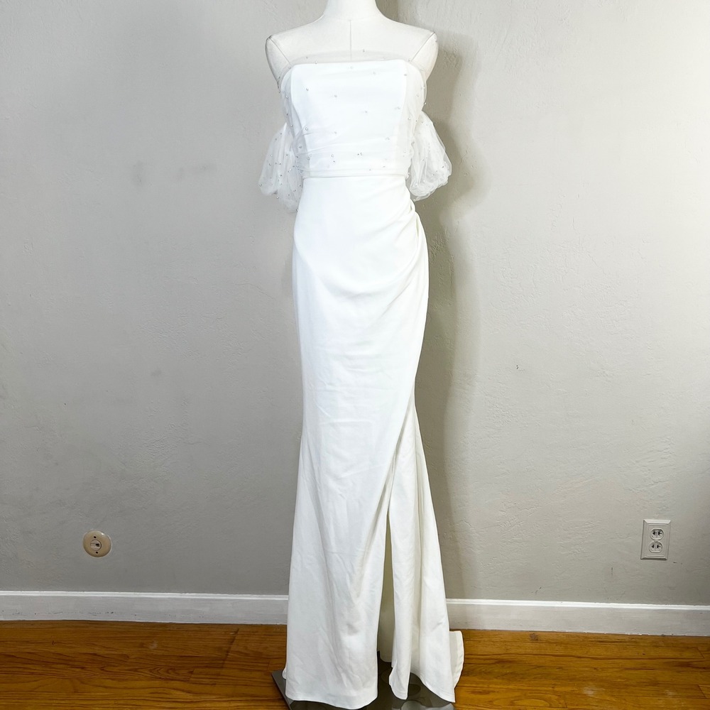 Lulu's Elegant White Maxi Dress
